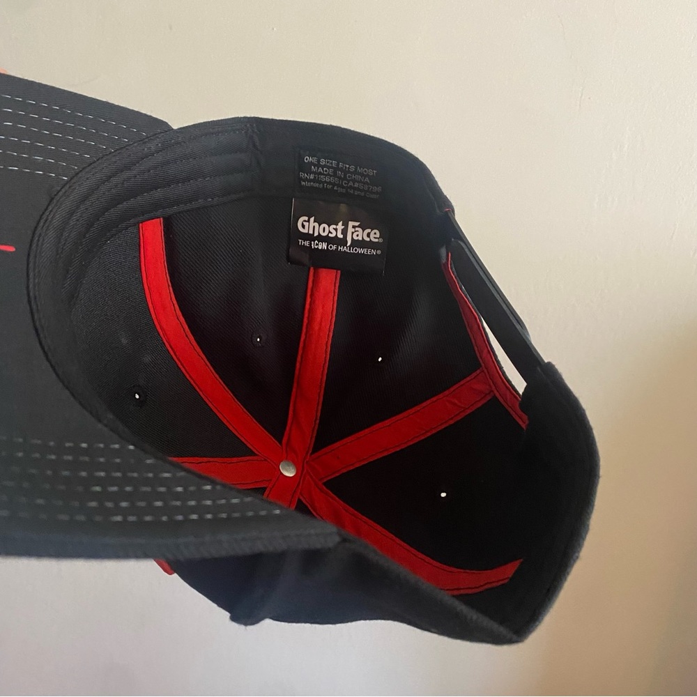 Black Ghost Face Snap Back Baseball Cap - image 3